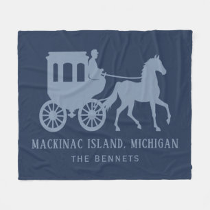 Benutzerdefinierter Name & Text Mackinac Island Fleecedecke