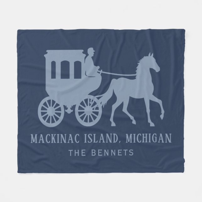 Benutzerdefinierter Name & Text Mackinac Island Fleecedecke (Vorderseite (Horizontal))