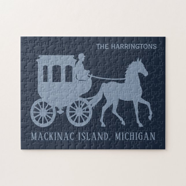 Benutzerdefinierter Name & Text Mackinac Island Puzzle (Horizontal)