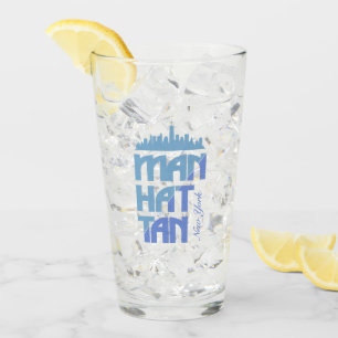 Benutzerdefinierter Name / Text Manhattan New York Glas