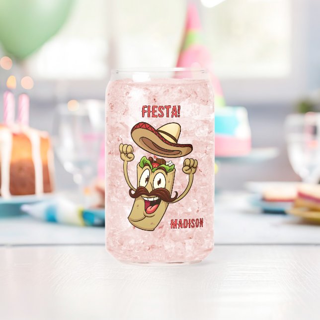 Benutzerdefinierter Name & Text Mexikanische Fiest Dosenglas (Insitu (Geburtstag))