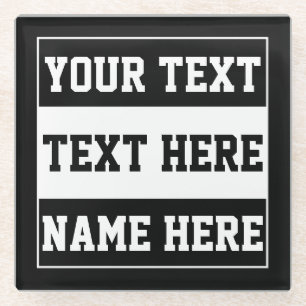 Benutzerdefinierter Name Text personalisieren Gesc Glasuntersetzer