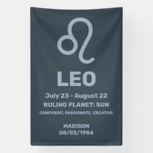 Benutzerdefinierter Name / Text Sternzeichen Löwe Banner