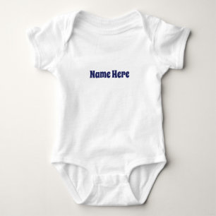 Benutzerdefinierter Name Text süß navy blau weiß Baby Strampler
