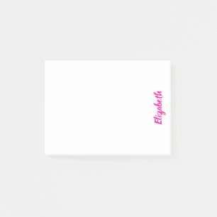 Benutzerdefinierter Name Tiefrosa Schrift auf Weiß Post-it Klebezettel
