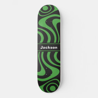 Benutzerdefinierter Name Trippy Wellig 70er Retro Skateboard