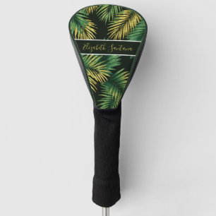 Benutzerdefinierter Name Tropische Palmwedel auf S Golf Headcover