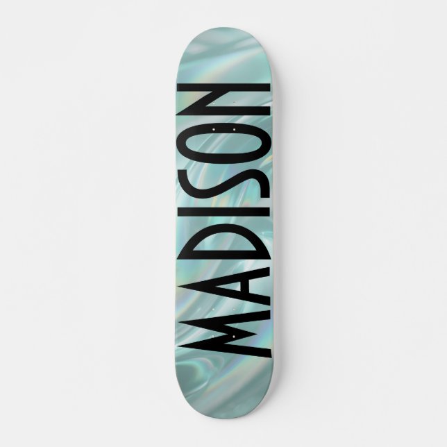 Benutzerdefinierter Name Türkis Opal Skateboard (Vorne)