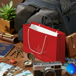 Benutzerdefinierter Name und Datum Elegantes Party Große Geschenktüte