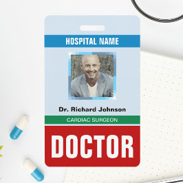 Benutzerdefinierter Name und Foto | Doctor ID Card Ausweis
