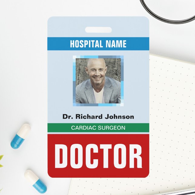 Benutzerdefinierter Name und Foto | Doctor ID Card Ausweis (Von Creator hochgeladen)