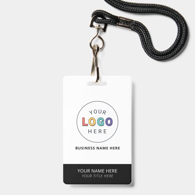 Benutzerdefinierter Name und Markenlogo Geschäft Ausweis (Vorderseite mit Lanyard)