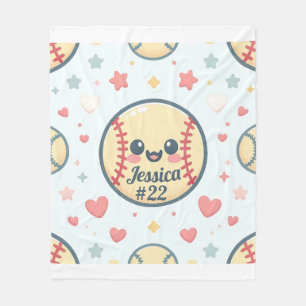 Benutzerdefinierter Name und Nummer-Softball-Throw Fleecedecke