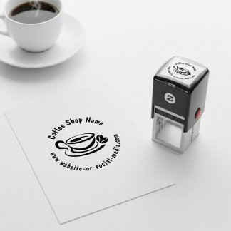 Benutzerdefinierter Name und Website des Coffeesho Permastempel