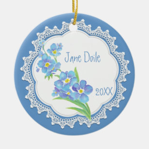 Benutzerdefinierter Name Vergessen Sie die Blume d Keramik Ornament