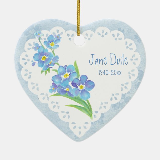 Benutzerdefinierter Name Vergessen Sie nicht-Memor Keramik Ornament (Hinten)