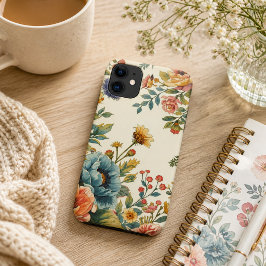 Benutzerdefinierter Name vintage feminine Blumenmu Case-Mate iPhone Hülle