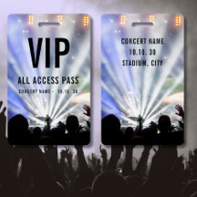 Benutzerdefinierter Name VIP All Access Pass Konze