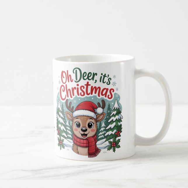 Benutzerdefinierter Name Weihnachtshirsch Kaffeetasse (Rechts)