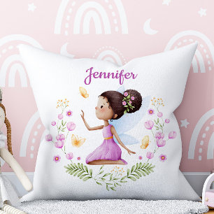 Benutzerdefinierter Name Whimsical Nursery Fairy K Kissen