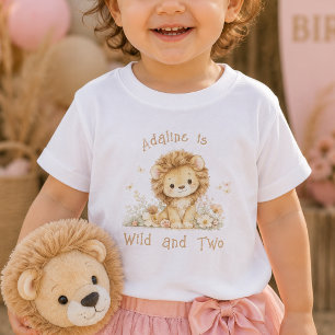 Benutzerdefinierter Name Wild and Two 2. Geburtsta Baby T-shirt