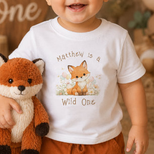 Benutzerdefinierter Name Wild One 1. Geburtstag Ba Baby T-shirt