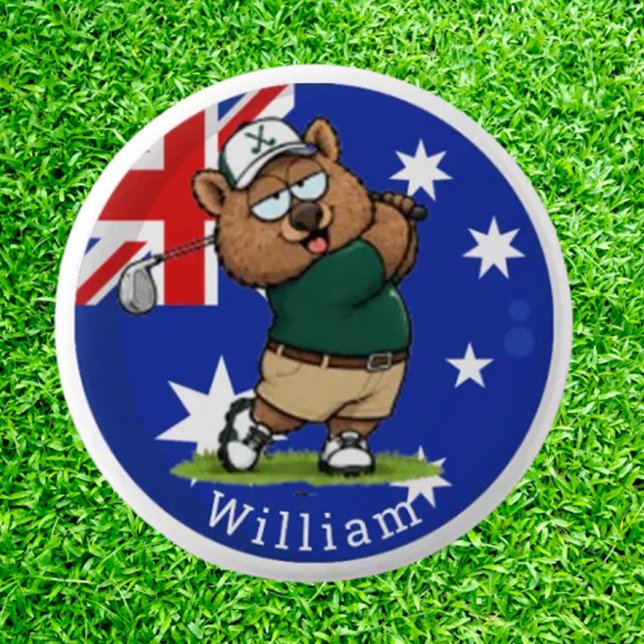Benutzerdefinierter Name Wombat Button (Our Custom Name Wombat Button transforms ordinary golf gear into a conversation-starting )