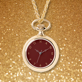 Benutzerdefinierter Name Womens Gold Necklace Watc Armbanduhr