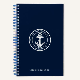 Benutzerdefinierter nautischer Anker und Bootsname Notizbuch