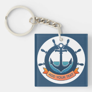 Benutzerdefinierter nautischer Anker und Urlaub fü Schlüsselanhänger