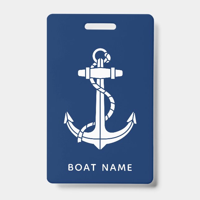 Benutzerdefinierter nautischer Bootsanker Ausweis (Vorderseite)