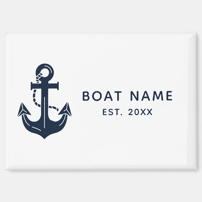 Benutzerdefinierter nautischer Bootsname Anker Magnet (Vorderseite)
