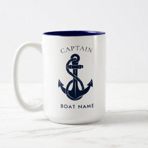 Benutzerdefinierter nautischer Kapitän Boot Anker Zweifarbige Tasse