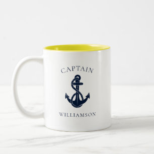 Benutzerdefinierter nautischer Kapitän Boot Anker Zweifarbige Tasse