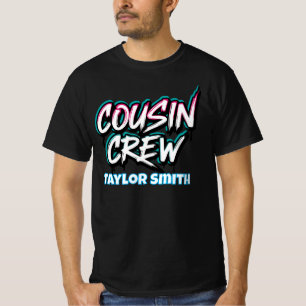 Benutzerdefinierter Neon-Graffiti-Stil Cousin Crew T-Shirt