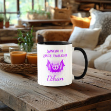 Benutzerdefinierter Neon-Halloween-Becher - Lila F