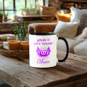 Benutzerdefinierter Neon-Halloween-Becher - Lila F Tasse