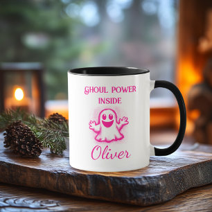 Benutzerdefinierter Neon-Halloween-Becher - Pinkes Tasse