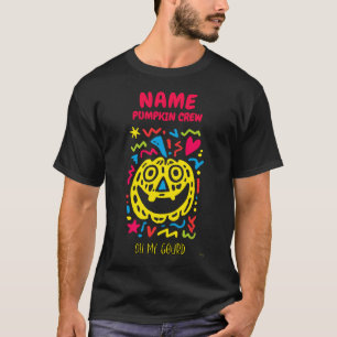 Benutzerdefinierter Neon-Kürbis Pop Art Lustiger H T-Shirt