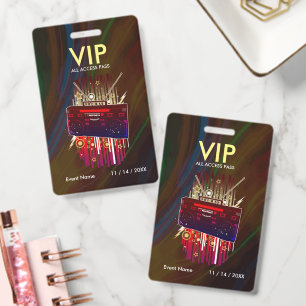 Benutzerdefinierter Neonlicht-Streak-VIP-Pass für Ausweis