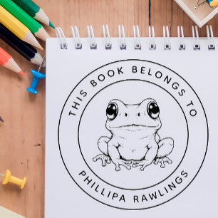 Benutzerdefinierter Niedlicher Frosch Dieses Buch  Permastempel