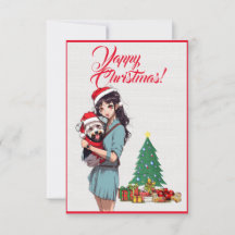 Benutzerdefinierter Niedlicher Hund mit Girl-Weihn