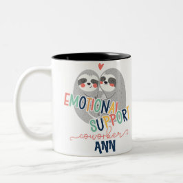 Benutzerdefinierter Niedlicher Sloth-Support-Mitar Zweifarbige Tasse