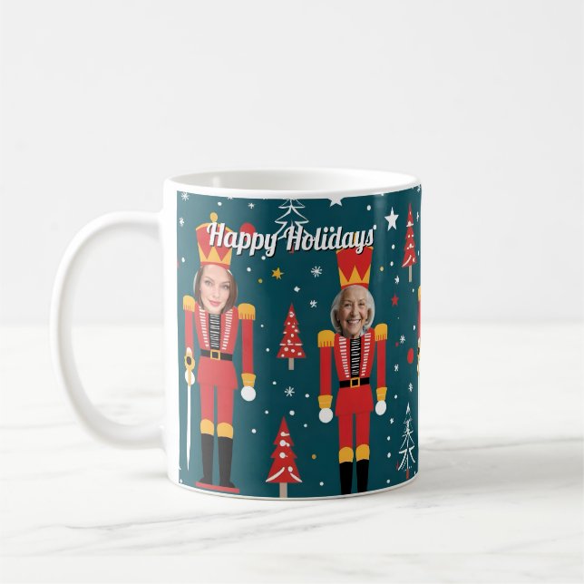 benutzerdefinierter Nussknacker 5-Gesichts-Foto-Be Kaffeetasse (Links)