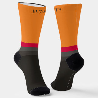 Benutzerdefinierter Orange Pink Grau Schwarz Farbb Socken