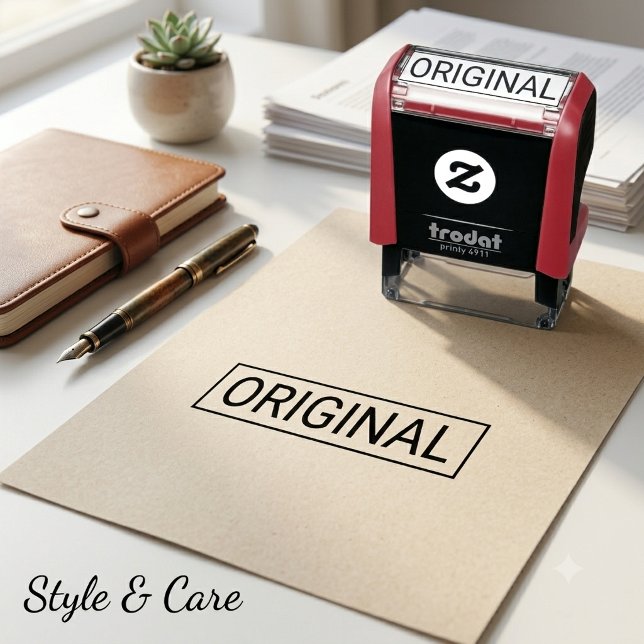 Benutzerdefinierter Originaltext Selbstfärbender S Permastempel (Custom Original Text Self Inking Stamp for Office)