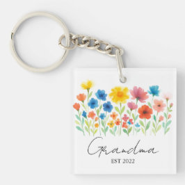 Benutzerdefinierter Osten. Jahr - Oma-Wildblume Schlüsselanhänger
