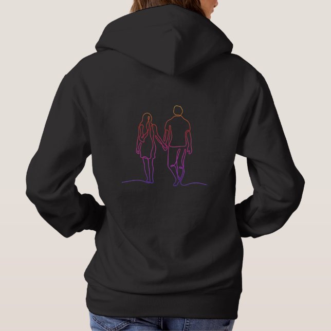 Benutzerdefinierter Paarkapuzenpullover Hoodie (Rückseite)
