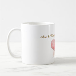 Benutzerdefinierter Paarnamen-Wasserfarbe-Herz-Kla Kaffeetasse