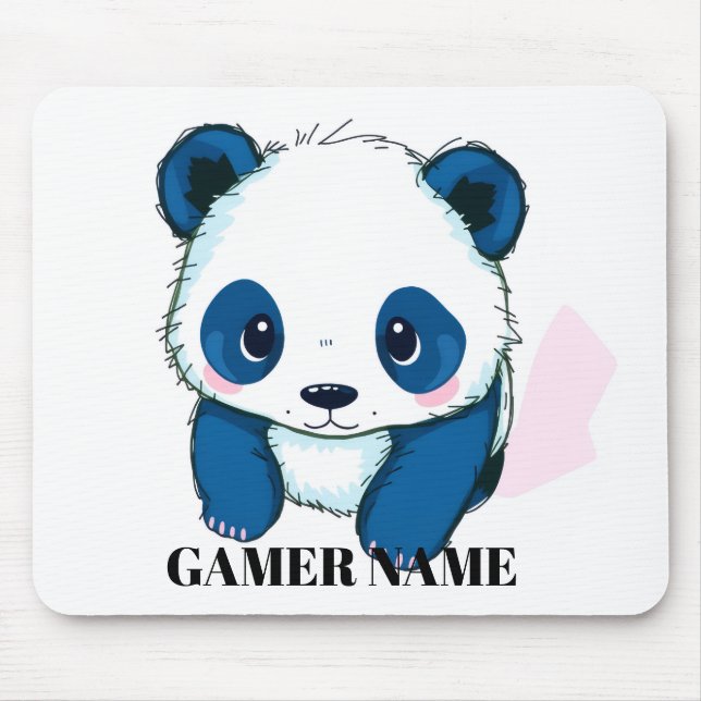 Benutzerdefinierter Panda-Name Mousepad (Vorne)
